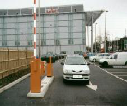 Car park barrier in use